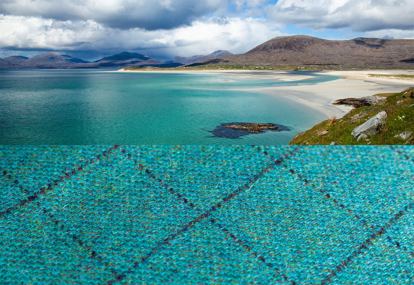 Example of Scottish tweed color swatches from a landscape
