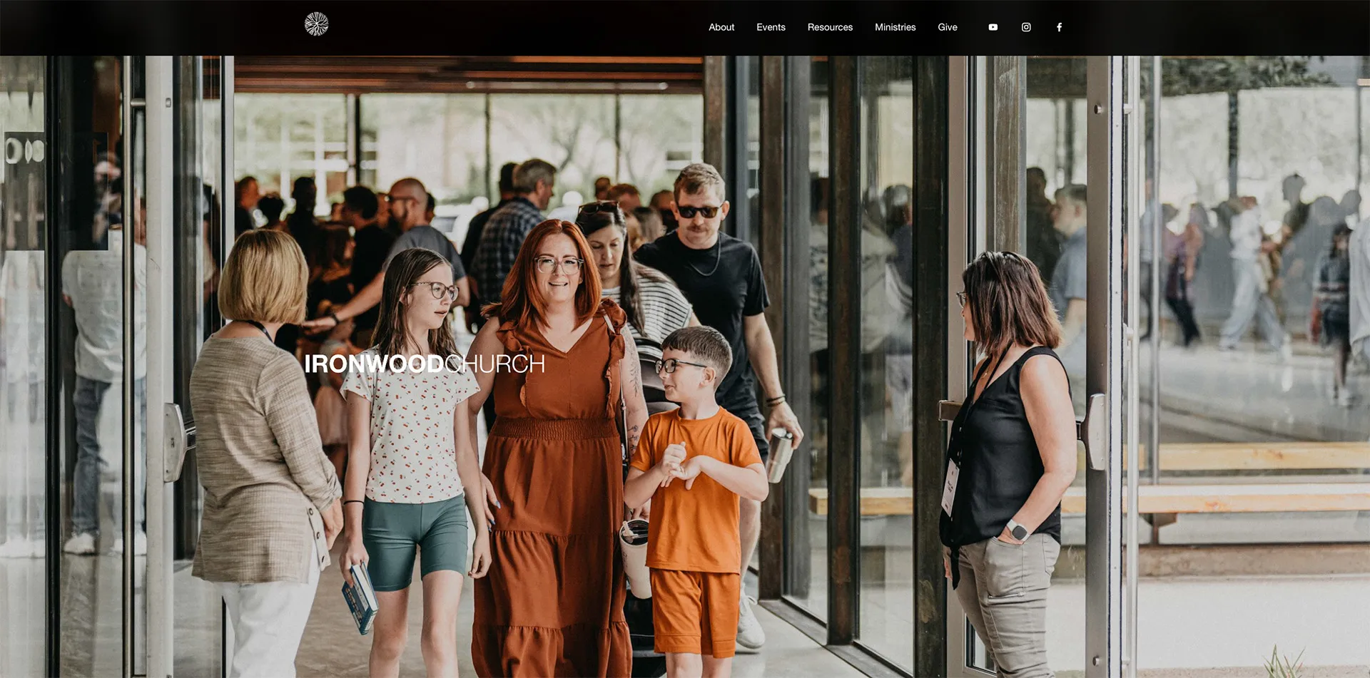 The website homepage of Ironwood Church