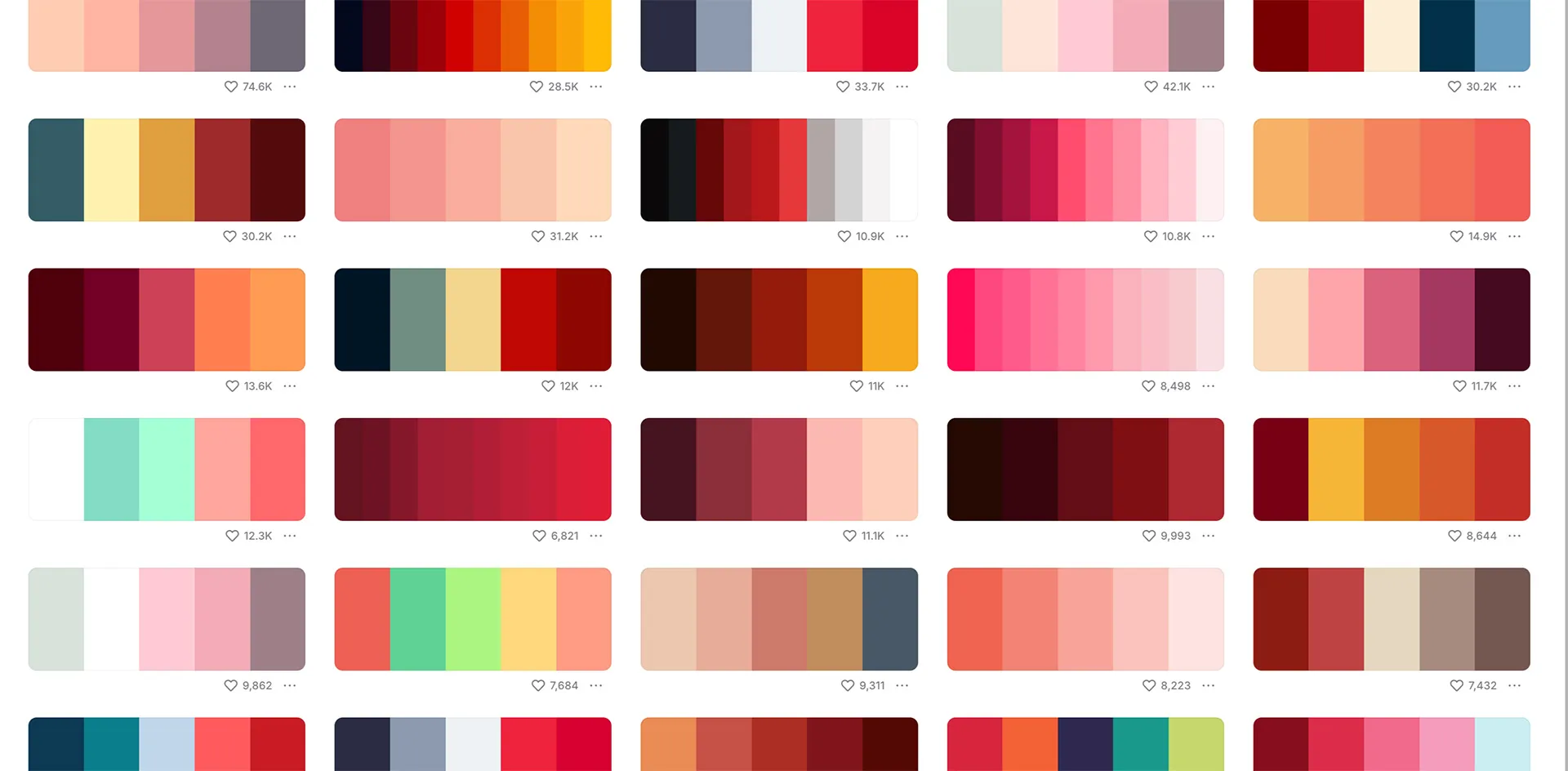Red color palettes for churches